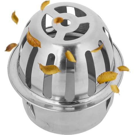 Grille d'évacuation d'eau ronde en acier inoxydable, 75mm/3in, pour sol de terrasse, jardin, balcon, salle de bain, cour, sous-sol, filtre anti-débris pour gouttière extérieure, couvercle de drainage (1/4)