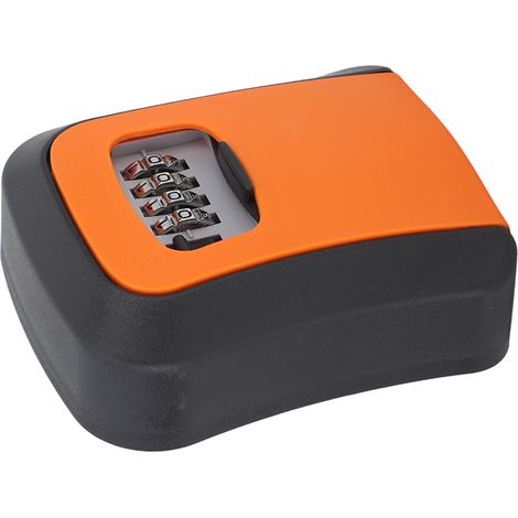 Coffre à clés mural orange - Boîte à combinaison pour clés extérieures, capacité 5 clés, coffre de sécurité avec couvercle antipoussière (1/5)