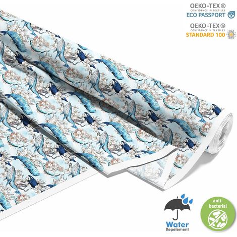 TISSUS DÉCORATIFS D'EXTÉRIEUR OXFORD - motif baleines I DX382 (1/5)