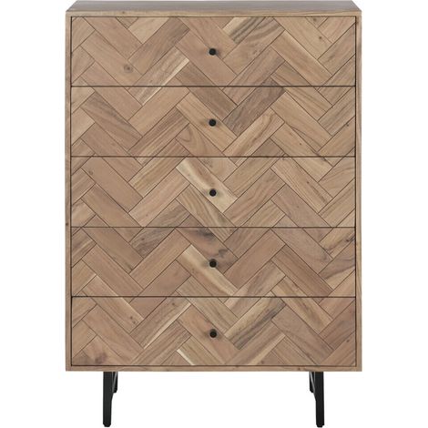 Chifonier Acacia Metal 80X40X115 Marron Claro (1/5)