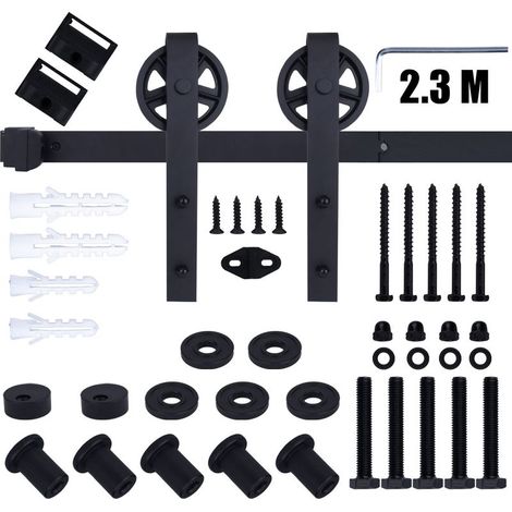 – Système de porte coulissante 230 cm – Acier au carbone – Capacité 100 kg – Installation facile – Fonctionnement silencieux (1/5)