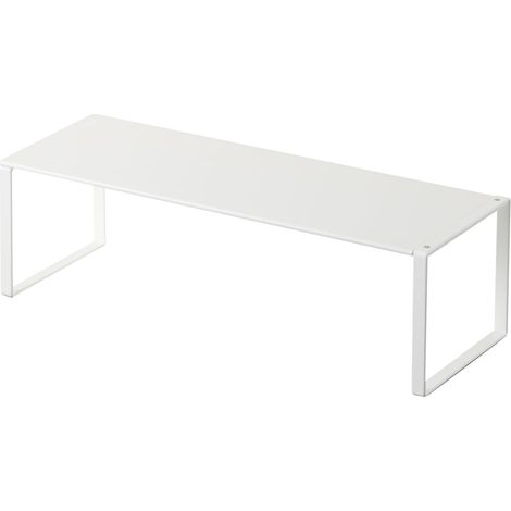 Étagère à chaussures extensible à planche, blanc, Acier, minimaliste, 12 x 34-60 x 10 cm (L x L x H) (1/4)