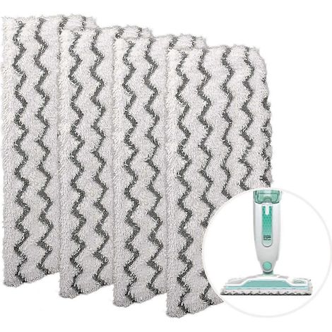 Lingettes pour balai vapeur AURA compatibles avec le balai vapeur Shark S1000UK et le Beldray BEL01097, recharges lavables et absorbantes (lot de 4) (1/5)