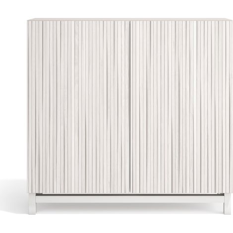 Herdasa, Zapatero en Melamina, modelo Copenhague, 90x90x27cm, blanco antic - frentes efecto vallado blanco (1/5)