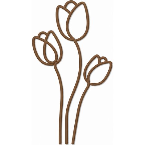 Set di 3 tulipani decorativi marroni per vasi, design moderno (1/3)