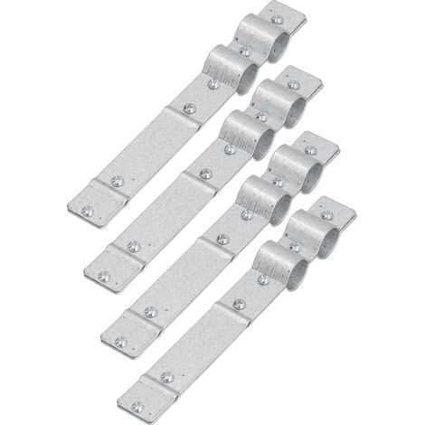 Colliers de serrage en U (lot de 4) en zinc aluminisé, résistants à la corrosion et durables, pour tuyaux d'eau, destinés aux élevages de poulets et poulaillers. (1/5)