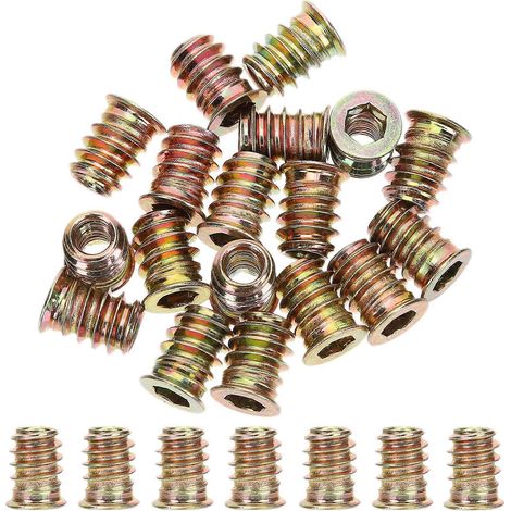 Lot de 100 vis à bois M6x15 à insert fileté, connecteurs de fixation pour meubles en bois (1/5)