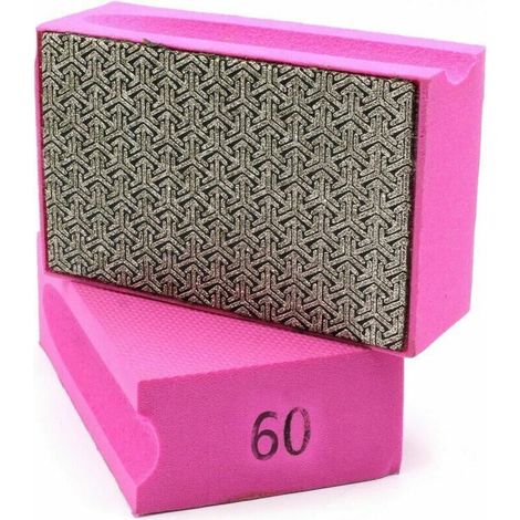royaluxe -Eponge abrasive grain 60 ponceuse manuelle tampon de ponçage diamant pour poncer ou ébavurer des carreaux, céramique, verre, marbre, pierre naturelle ou artificielle (1/5)