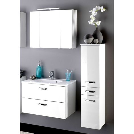 Badmöbel Hochglanz weiß, Waschplatz 70cm PADUA-03 Set (1/5)