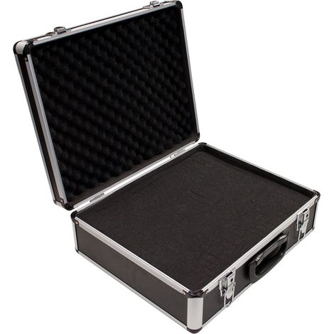 PeakTech 7305 - Custodia universale per strumenti di misura, Custodia in alluminio resistente, Vano porta attrezzi, Imbottitura in schiuma, Con lucchetto, Antipolvere, L - 405 x 330 x 150 mm (1/4)