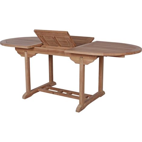 Table de jardin en teck extensible ovale 8 à 10 personnes 150/200cm - 200x90x75 cm - Kayu Meuble (1/5)