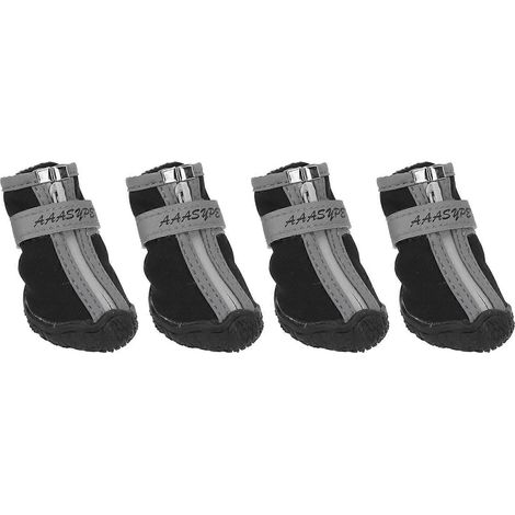 Wasserdichte, reflektierende, warme und atmungsaktive Hundeschuhe mit weicher, rutschfester Sohle, geeignet für kleine Hunde, für Outdoor-Sportarten, schwarz (1/5)