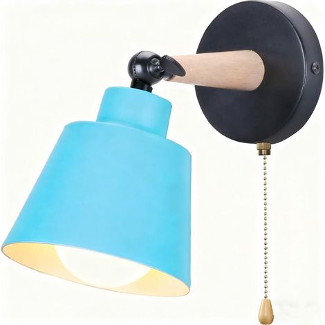 Applique Murale Moderne Bleu Applique Murale Rétro Minimaliste Lampe Murale D'Intérieur Nordique E27 (1/5)