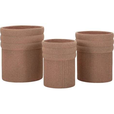 Lot de 3 Cache-Pots "Colombia" 50cm Rouge (1/5)