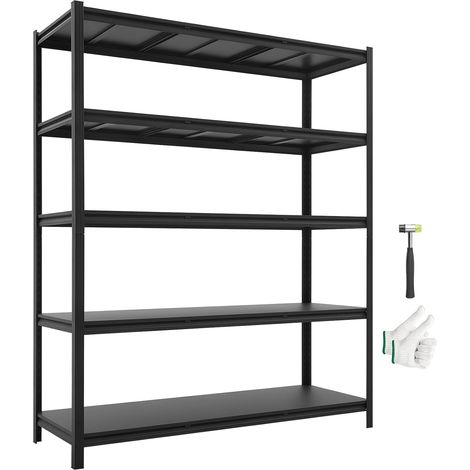 Étagère de Rangement, 5 Niveaux Réglables, Étagère Charge Lourde Modulable 1511x522x1813 mm, Capacité de Charge Totale 1360,8 kg, Rayonnage Métallique pour Atelier, Entrepôt, Garage et Cave (1/5)