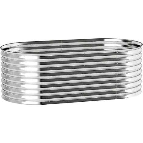 Pflanzkübel, Metall-Blumenkübel mit Sicherheitskante und Handschuhen, offener Boden, 160B x 80T x 56H cm, Grau
On-Site