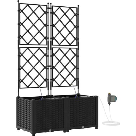 Maison Exclusive - Vaso da giardino 2 pcs Nero 80 x 40 x 142 cm Plastica
