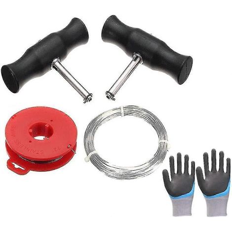 Kit d'outils pour le démontage de pare-brise, fil de coupe pour pare-brise avec poignées, outil de découpe pour le démontage de pare-brise (1/5)