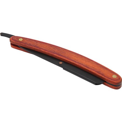 Porte-lame de barbe en acier inoxydable pour homme, manche en bois, support pour tondeuse à barbe manuelle droite (1/5)