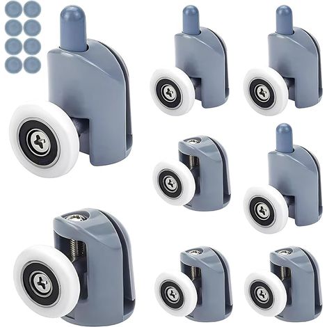 STARVAST Set mit 8 Duschtürrollen, Duschkabinenrollen für Badezimmer 23 mm (4 oben und 4 unten) (1/5)
