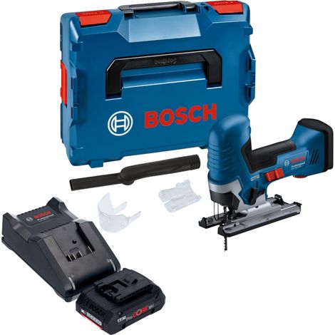 Bosch GST 18V-125 S Professional Scie sauteuse sans fil 18 V 125 mm Brushless + 1x batterie ProCORE 4,0 Ah + chargeur + L-Boxx