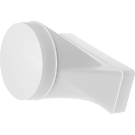 Rectangular to Round Tube Connector, 220x90mm to Ø150mm, White ABS for Ventilation (1/5)