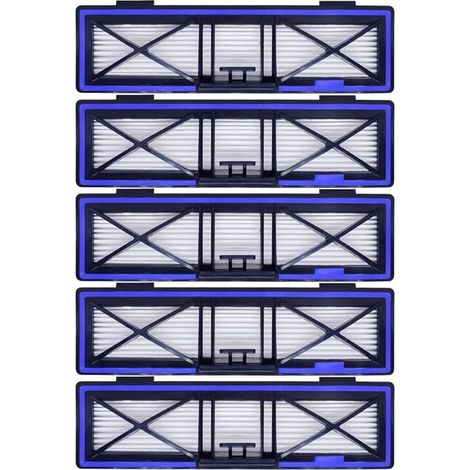 FOREHILL Confezione da 5 filtri HEPA H12 di ricambio blu compatibili con gli aspirapolvere robot Neato D10, D9, D8, D7, D6, D5, D4, D3. (1/5)