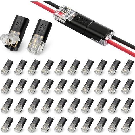 Lot de 40 connecteurs de câble de voiture à 2 broches, 18-22 AWG, connecteurs rapides pour voiture, LED, audio, accessoires électriques (1/5)
