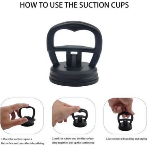 Ventouse - Diamètre 5,7 Cm - Charge Max 15 Kg Horizontale - Pour Vitres En Verre Métal Plastique Carrelage Marbre - Lot De 3 (1/4)