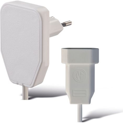 GEBRO Rallonge Euro, blanc, 3 m, fiche coudée