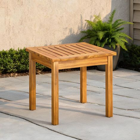Table de jardin en bois d'acacia 48 x 48 x 46 cm (1/5)