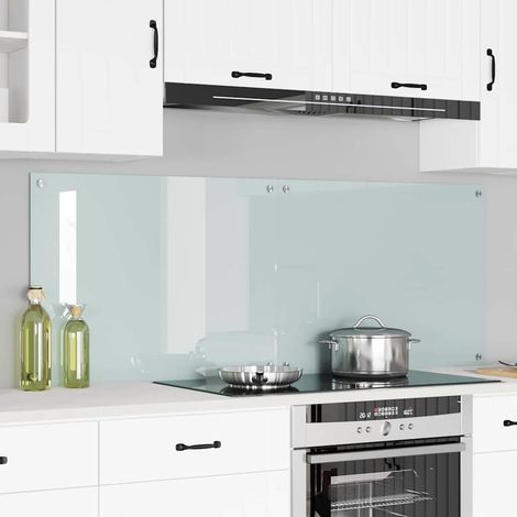 Küchenrückwand 2 pcs Weiß 80 x 60 cm Gehärtetes Glas