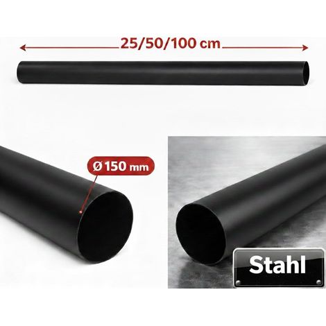 Tuyau d'évacuation Ø150 mm, Longueur 25 cm, Tube en Acier Résistant à la Chaleur Robuste pour Cheminée, Poêle, Chaudière, Insert de Cheminée, Système de Cheminée, Evacuation des Gaz (1/5)