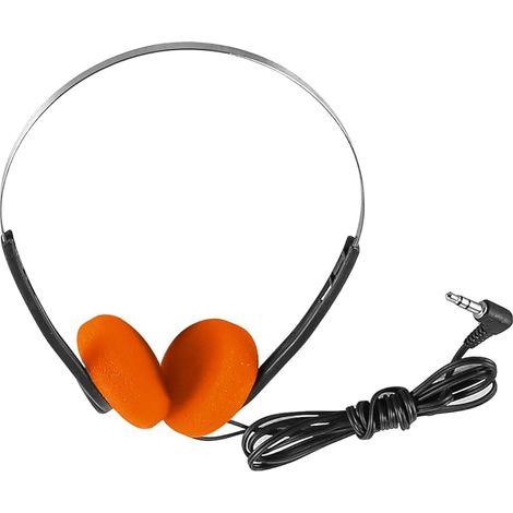 Casque Supra-auriculaire rétro Orange Écouteurs rétro légers Casque d'écoute stéréo Hi-FI pour la Plupart des téléphones Portables Appareils de Lecture Walkman (Orange) (1/5)
