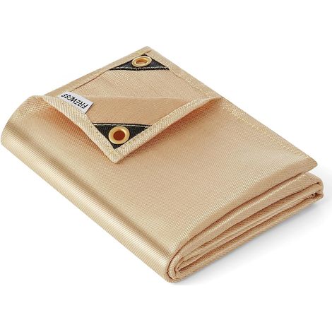 Couverture de soudure robuste en fibre de verre résistante à la chaleur avec œillets en laiton, tapis de soudure multifonction pour barbecue, fumoir, camping, utilisation industrielle (1,8 x 2,4 m) (1/5)