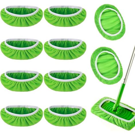 10 wiederverwendbare Wischtücher für Bodenwischer,Wischmopp-Bezugset für Sweeper Mop,für Nass- und Trockenreinigung,25 x 11,5 cm (1/5)