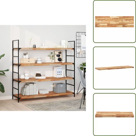 Étagère flottante 140x40x4 cm acacia massif finition à l'huile - Etagere Murale - Étagère Flottante - Bibliothèque Murale - Rangement Mural - Decoration Murale (1/5)