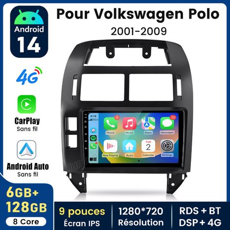 9 pouces Carplay Autoradio pour VW Polo 9N 01-2009 Android 6+128G JUNSUN (1/4)
