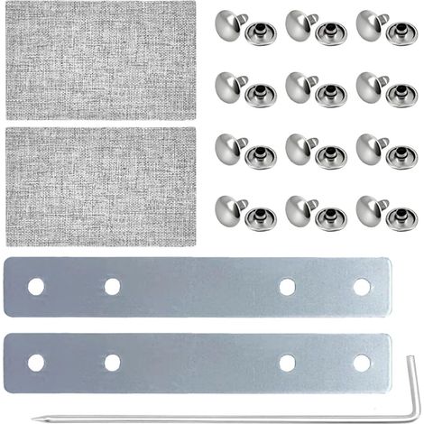 Kit de réparation de sangle de volet roulant pour sangle de 20 à 23 mm de large, sans sangle, avec 2 plaques en acier inoxydable, kit de réparation Gurt-Fix pour volet (1/5)