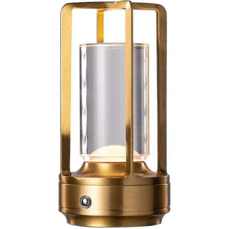 Lampe de table lanterne en cristal Lumison, lampe de table portable en métal pour intérieur/extérieur, lampe LED rechargeable de très bonne qualité (1/5)