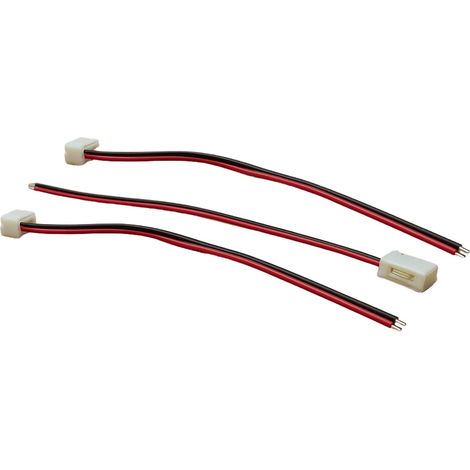 3 Pezzi Connettore 5mm 2 PIN, Per Chiudere Striscia Led Smd con Passo da 5mm Senza Saldare, Cavo 15cm