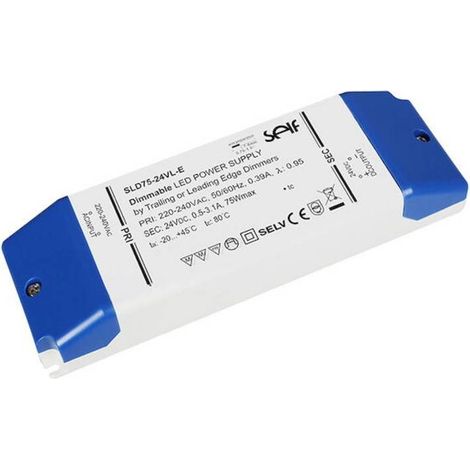 Self Electronics SLD75-12VL-E Trasformatore per LED Tensione costante 75 W 1 - 6.25 A 12 V/DC dimmerabile, adatto per m (1/3)