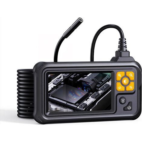 Dual Lens Endoscopic Camera, 1920P HD 4.3 Inch IPS Screen Pipe Inspection Camera with 8 Adjustable LEDs, Camera Cable (16.5 FT/5M) (1/5)