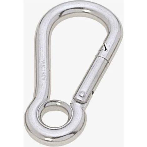 HOXILEELEO - 1pc-304 Mousqueton Inox avec Anneaux-pour y glisser corde ou câble. 7mm d'épaisseur, 7 cm de long-Mousquetons, boucles à ressort (1/5)