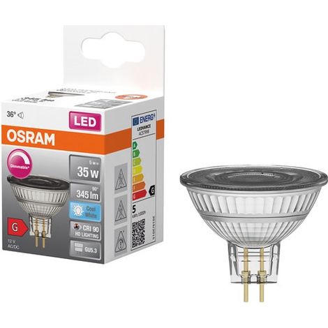 Spot Mr16 LED 36 Glas Variabel 4,9W Gu5.3 350lm Kalt - Ledvance GP