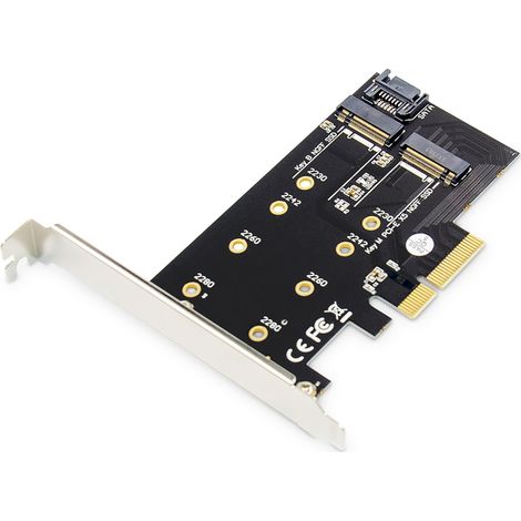 SCHEDA ADD-ON M.2 NGFF/NVME SSD PCIEXPRESS SUPPORTA CHIAVI B, M E B+M, DIMENSIONI 80, 60, 42 E 30 MM