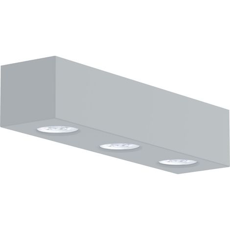 LUMICOM  MANHATTAN L Plafoniera, 3X GU10, max 33W, metallo, grigio, 30x10cm