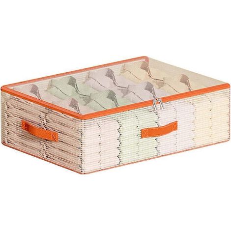 Sac de rangement sous lit 50 x 40 x 15 cm, organisateur transparent en PVC pour vêtements, literie et jouets, anti-poussière (1/5)