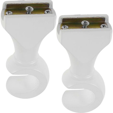 Supports de tringle à rideaux en bois blanc pour tringle à rideaux simple (lot de 6) (1/5)
