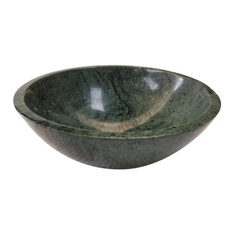 Vasque à poser ronde en marbre vert 43x43x13.5cm – Design élégant pour salle de bain – Résistante à l'humidité et facile à nettoyer – Saniclass